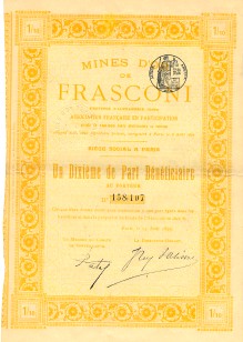 SOCIETE' DE MINES  D'OR DE SCALACCIA GINEVRA 1894 