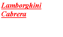 Casella di testo: Lamborghini Cabrera