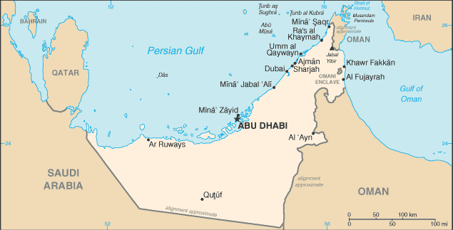 [Country map of United Arab Emirates]