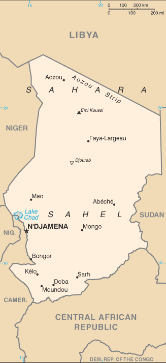 [Country map of Chad]