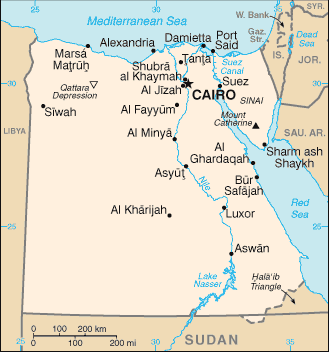[Country map of Egypt]