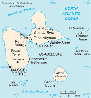 [Country map of Guadeloupe]