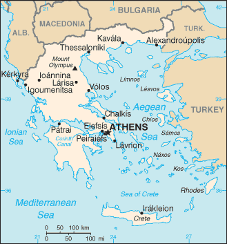 [Country map of Greece]