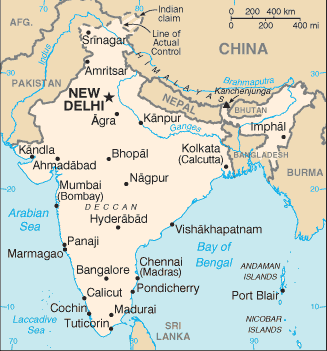 [Country map of India]