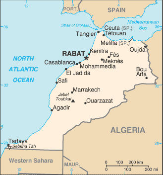 [Country map of Morocco]