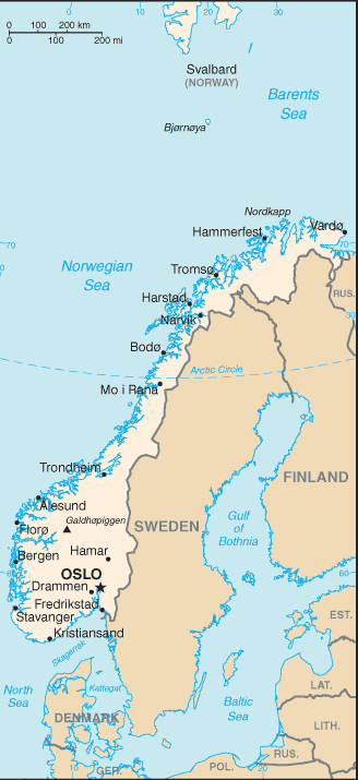 [Country map of Norway]