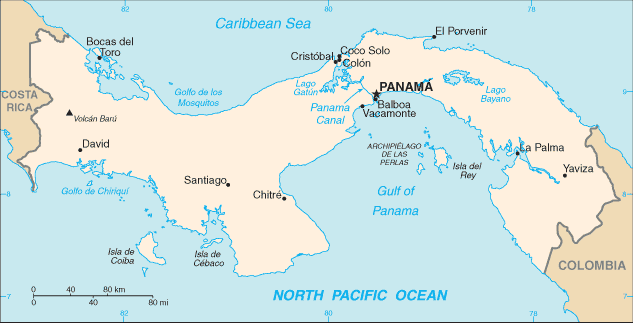 [Country map of Panama]