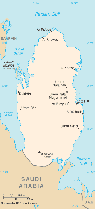 [Country map of Qatar]