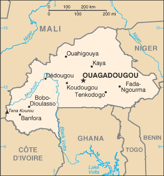 [Country map of Burkina Faso]