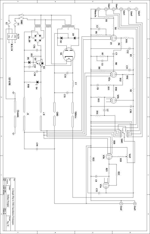 An Audio Preamplifier with E182CC-SQ and Nuvistors - Full Schematic