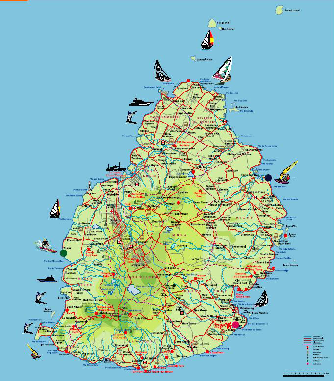 Mappa di Mauritius tratta da www.mauritius-turismo.com 