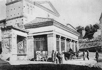 Altobelli, Molins  -  Chiesa di San Giorgio al Velabro con personaggi in posa, 1860
