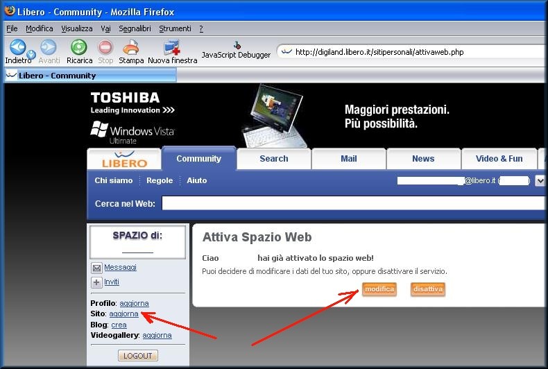 Info - Tutorial Come disattivare la Barra superiore nei Siti Internet di Libero.it by RD-Soft(c)