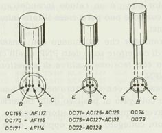 Transistor e collegamento degli elettrodi ai terminali