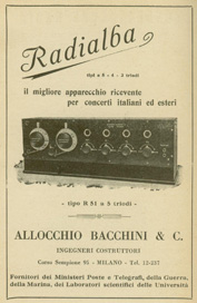Pubblicit ricevitore Radialba (Allocchio Bacchini & C)