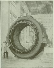 Statore trifase con bobine tipo a spirale 6000 kVA 11000 Volt 500 giri 50 periodi (San Giorgio, Genova)