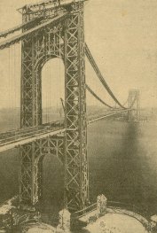 Le colossali funi che sorreggono il Ponte George Washington sull'Hudson, New York. Hanno il diametro di quasi un metro.