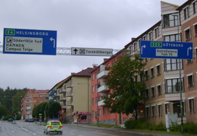 Indicazioni stradali per Helsingborg e Göteborg