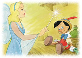 La Fatina trasforma Pinocchio in un bambino