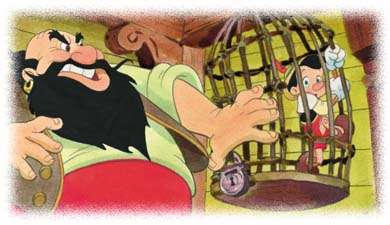 Pinocchio è prigioniero del terribile Mangiafuoco!