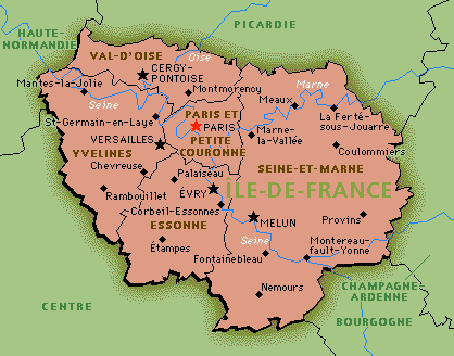 Cartina Ile de France