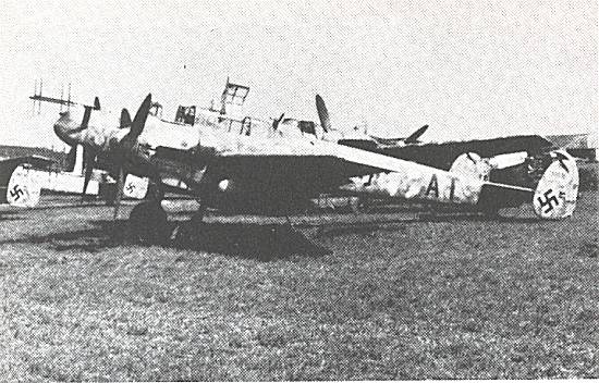 Bf 110 G-4/R-3 of 9./NJG 5 at airfield