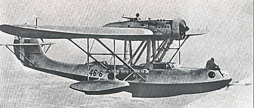 Cant Z 501 after take off from Cagliari-Elmas 1940