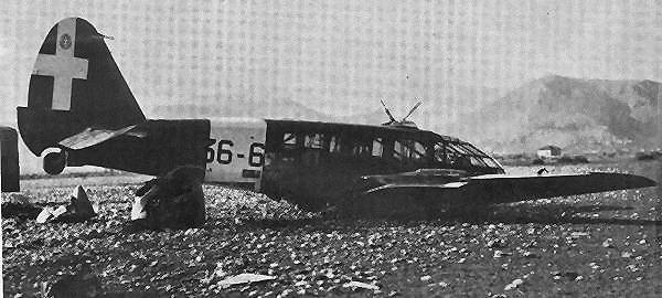 Caproni Ca 311 of the 36^ Sq after a crashlanding in jugoslavian territory