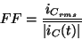 \begin{displaymath}
FF=\frac{i_{C_{rms}}}{\overline{\left\vert i_{C}(t)\right\vert }}\end{displaymath}