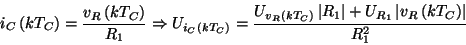 \begin{displaymath}
i_{C}\left( kT_{C}\right) =\frac{v_{R}\left( kT_{C}\right) }...
...}}\left\vert v_{R}\left( kT_{C}\right) \right\vert }{R^{2}_{1}}\end{displaymath}