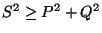 \( S^{2}\geq P^{2}+Q^{2} \)