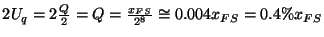 \( 2U_{q}=2\frac{Q}{2}=Q=\frac{x_{FS}}{2^{8}}\cong 0.004x_{FS}=0.4\%x_{FS} \)