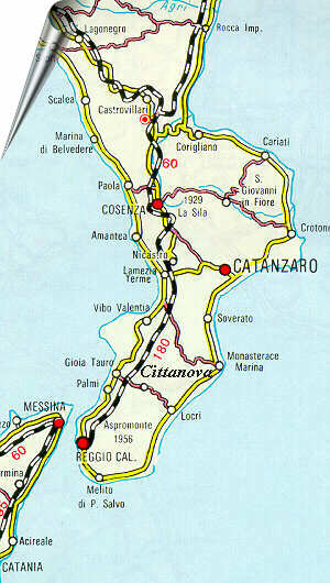 cartina della Calabria
