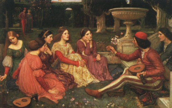 John William Waterhouse, Il racconto del Decameron (1916), Lady Lever Art Gallery, Liverpool