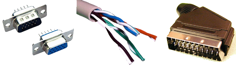 VGA SCART RGB CABLE COMPONENTS