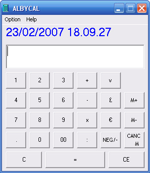 Schermata principale della calcolatrice. Click to download
