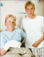 Shannon all'ospedale con il suo amico Alistair Cokayne